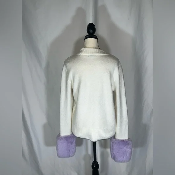 Saks Fifth Avenue Faux Fur Knit Sweater - Picture 3 of 7